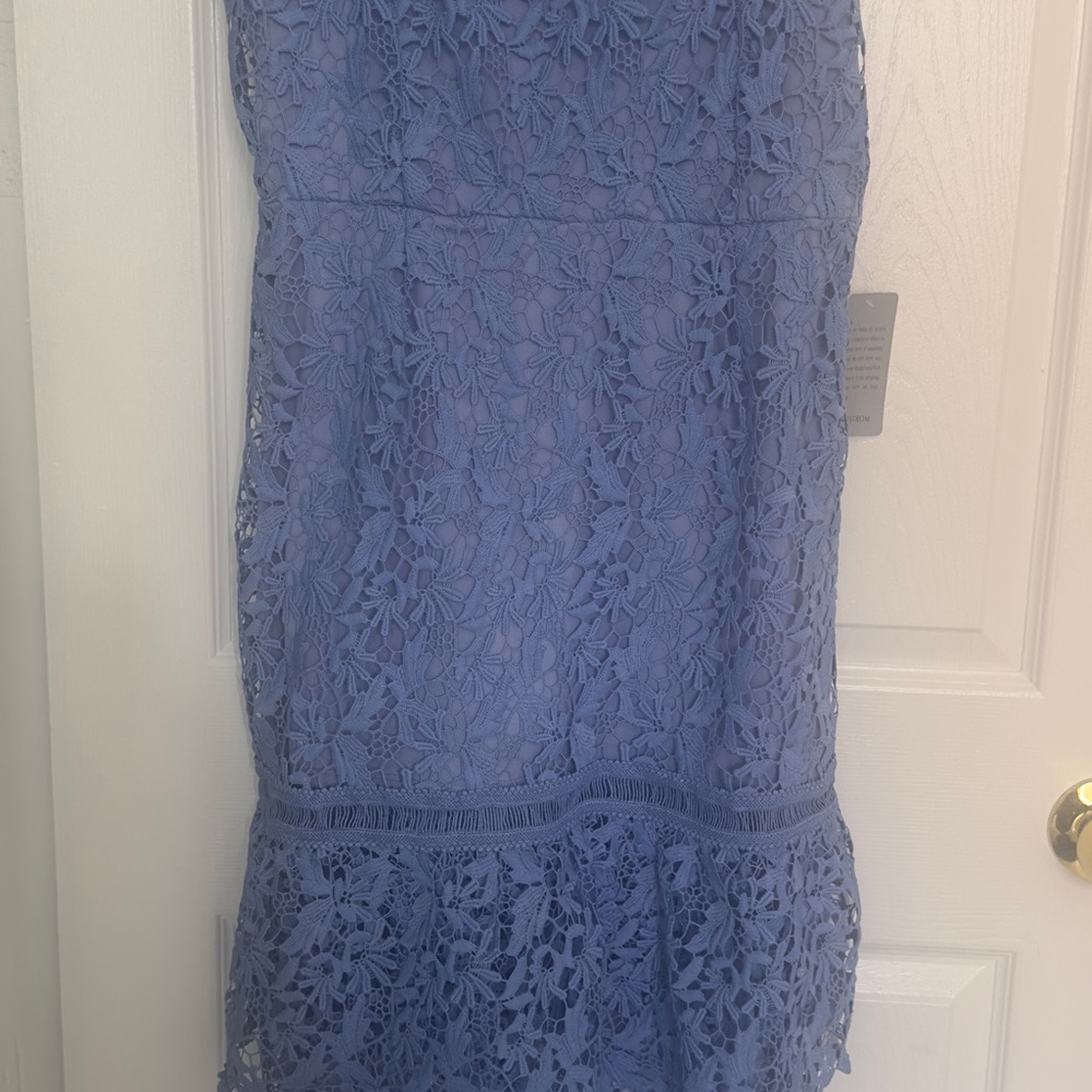 Elegant Blue Lace Dress